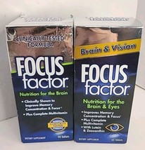2x Focus Factor Nutrition for The Brain &amp; Eyes - 90/60 Count EXP 05/24 07/24 - £14.00 GBP