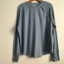 Coolibar Lumaleo T Shirt 2XL Blue Long Sleeve Thumb Hole UPF 50 Stretch Basics - £13.92 GBP