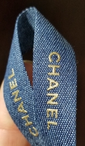 Chanel Blue Denim Gift Wrap RIBBON/SOLD By Yard - £12.64 GBP