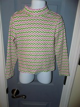 Bonnie Jean Pink/Green Chevron Long Sleeve Shirt Size 6 Girl&#39;s EUC - £11.82 GBP