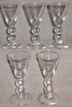 Set (5) Glass BALL SEMS 1/2&quot; tall 1 oz Cordial or Shot Stems - $69.29