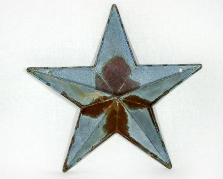 Country Galvanized 12 Inch Rusty Star Wall Pocket - £11.15 GBP