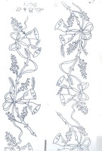 Two (2 x ) 4&quot; x 29&quot; BELLS &amp; BOWS Borders embroidery transfers ORIG DBT9011 - £4.68 GBP