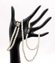 Faux Pearl Choker Necklace and 2-Strand Bracelet Set Classic Elegance - £6.75 GBP