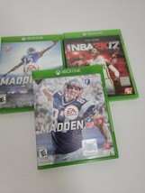 Lot of 3 XBOXONE Video Games Sports Madden 16 17 &amp; NBA 2K17 Tested Works - £13.36 GBP