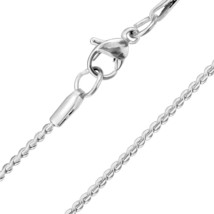 Minimalist Serpentine Chain Necklace Silver Stainless Steel Snake 18-Inch 1.4mm - £10.21 GBP