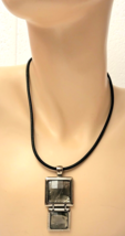 Lia Sophia Smoky Green Brown Color and Silver Pendant Necklace - £7.96 GBP