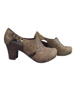 Dansko Ryder Leather Studded Block Heel Clogs Women&#39;s Brown US 10 - $106.41 CAD