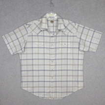 Ely Cattleman Men&#39;s Pearl Snap Shirt Short Sleeve White Plaid Size XXL - $14.45