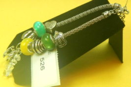Quartz Crystal Gemstone-Energy-Bracelet &amp;Charm-European Style -526 - £7.20 GBP