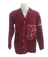 Albion Letterman&#39;s Sweater Fremont High School Vintage 1938 Maroon Wool ... - $192.30 CAD