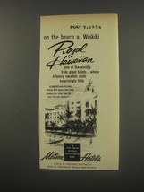 1956 Matson Hotels Ad - On the beach at Waikiki Royal Hawaiian - £14.61 GBP