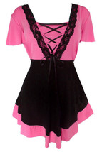 3X 20 22 Bubblegum Pink Eye Candy Corset Top Empire Plus Size Empire Waist - £31.93 GBP