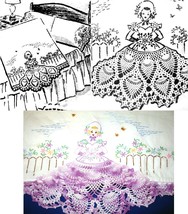 Southern Belle - Crinoline Lady crochet embroidery pillowcase pattern mo214 - $5.00