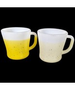 Glamalite Glitter Coated Rubber Mugs Yellow Cream Fire King  Federal Gla... - $67.36