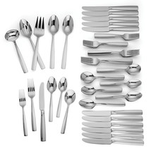 Lenox Talton 77 Piece Flatware Set Service For 12 Stainless Steel 18/10 Chic NEW - £143.88 GBP