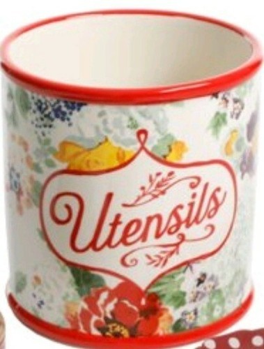 The Pioneer Woman ~ Multicolored Floral Pattern ~ Stoneware Utensils Crock Item image 3