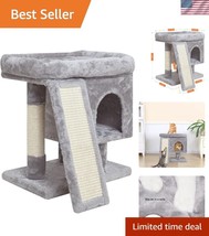 Modern Indoor Cat Activity Tower - Small Size Light Grey Condo for Kittens - $49.50