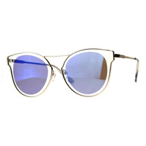 Womens Fashion Sunglasses Gold Metal Butterfly Frame Mirror Lens - £9.61 GBP
