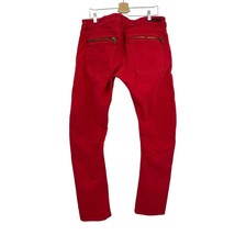 Rockstar Jeans 40 mens red denim distressed zippers straight leg  - £38.83 GBP