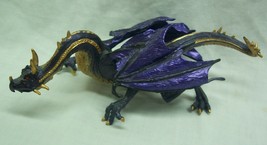 Safari Ltd. Midnight Moon Purple &amp; Gold Dragon 8&quot; Plastic Toy Figure 2008 - £13.12 GBP