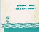 Mark Inn Restaurant Palm &amp; Orange Rooms Menu 1950&#39;s - $27.72