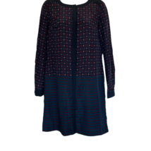 Ann Taylor Womens 4 Blue Red Abstract Print Long Sleeve Sheath Dress - £11.19 GBP