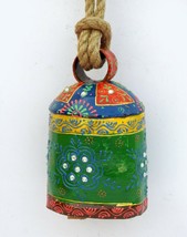 Vintage Swiss Cow Bell Metal Decorative Emboss Hand Painted Farm Animal BELL588 - £42.71 GBP