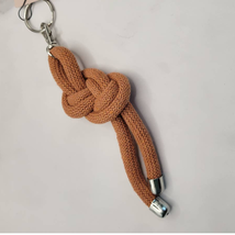 Nautical Figure 8 Knotted Rope Keyring Key Chain Bag Charm Terra Cotta - £11.65 GBP