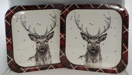 2 Pack Majestic Stag Premium Tableware Red/Black/White Plaid, 8 Ct | 9 in - $12.86
