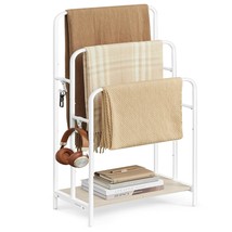 Freestanding Towel Rack, 3-Tier Blanket Holder With Storage Shelf, 19.7 ... - $47.99