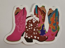 Four Different Color Western Boots Cute Fashion Theme Sticker Decal Great Gift - £1.83 GBP