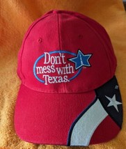 Don&#39;t Mess With Texas Red Ball Cap Hat Adjustable Authentic Collection (... - £7.88 GBP