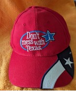 Don&#39;t Mess With Texas Red Ball Cap Hat Adjustable Authentic Collection (... - £7.81 GBP