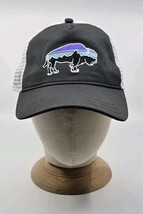 Patagonia Fitz Roy Buffalo Bison Trucker Hat Gray White Cap Mesh Snapback - $25.73