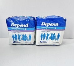 TWO Vtg Depend Adult Diapers 10 Ct Sealed Incontinence 80’s Extra Absorbency USA - $69.99