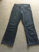 Lucky Brand Jeans Black Women 4 27 Bridgette Cropped Flare Stretch destroyed hem - £18.71 GBP