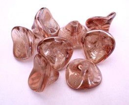 12 10 x 12 mm Czech Glass Three Petal Flower Beads: Rosaline - Celsian - £1.64 GBP