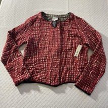 Nwt Nic + Zoe Nwot Sweater Womens M Full Zip 2sided Red-Gray Long Sleeve - $33.33