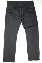 Levi&#39;s 501 Original Button-Fly Black Denim Men&#39;s Jeans 38 x 34 (33&quot;) VG ... - £20.47 GBP