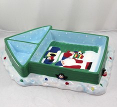 Chip Dip Set Elements Penguin Snowman Santa Ceramic  - $17.63