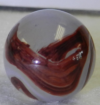 #18348m Beautiful Akro Agate Silver Oxblood Marble .58 Inches *Mint* - $44.54