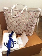 Louis Vuitton Neverfull MM Tote Bag monogram Empreinte Leather pink M47080 - £3,022.04 GBP