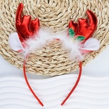 Christmas Headbands Red Glitter Elk Antlers Hair Bands Xmas Reindeer Antlers Hai - £17.36 GBP
