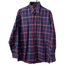 Par Four Sportswear Vintage Mens Shirt Large Tall Plaid Red Blue Button ... - $12.59