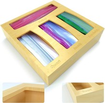 Ziplock Bag Storage Organizer, Premium Bamboo Plastic Storage Bag Organizer - £12.99 GBP