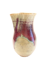 Vase Triple C NC Pottery Jesus Saves Drip Glaze 5.5&quot; Vase w Lip North Ca... - £18.27 GBP