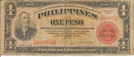 Philippines  1  Peso  Series of 1936  Circulated Banknote #112 - $14.84