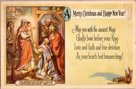A Merry Christmas and Happy New Year Religious Postcard PC42 - £3.98 GBP