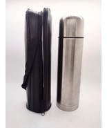 Stainless Steel Vacuum Thermos Bottle with Strap Case ASCE Logo - £11.63 GBP